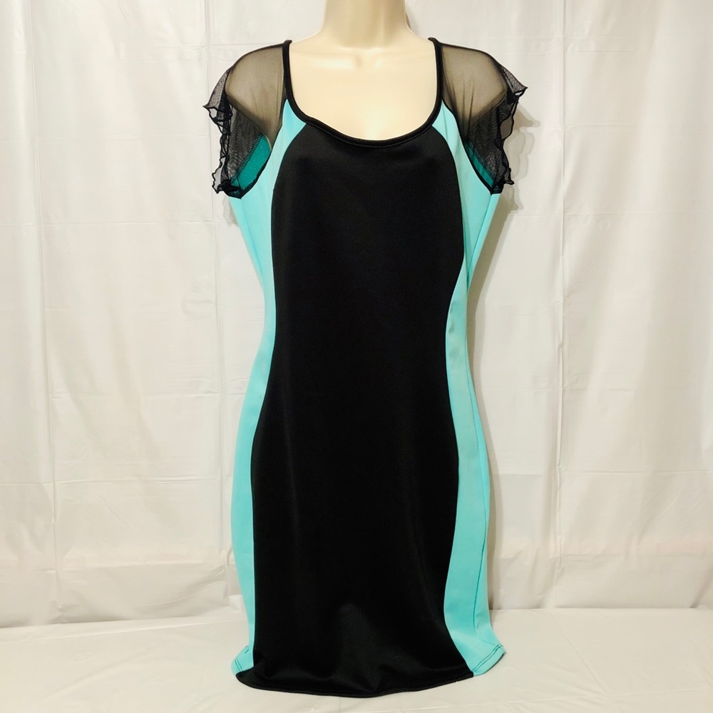 Andrea Missy Black/Teal Net Sleeves M